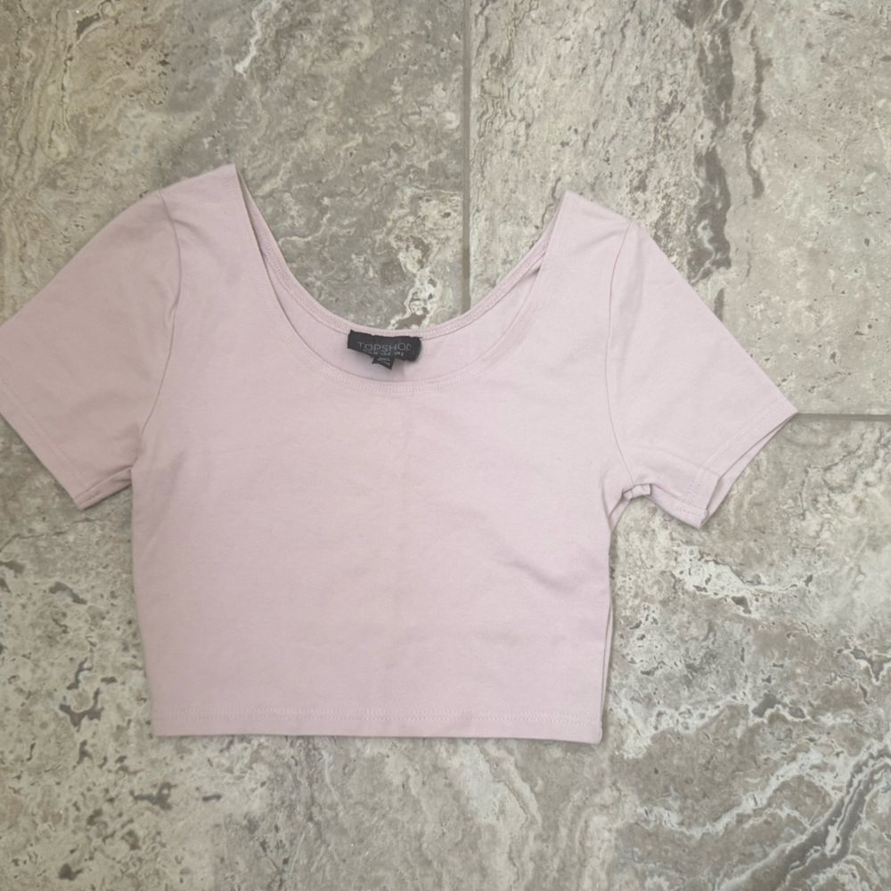 Like New Size 4 Topshop Blush Pink crop Tee